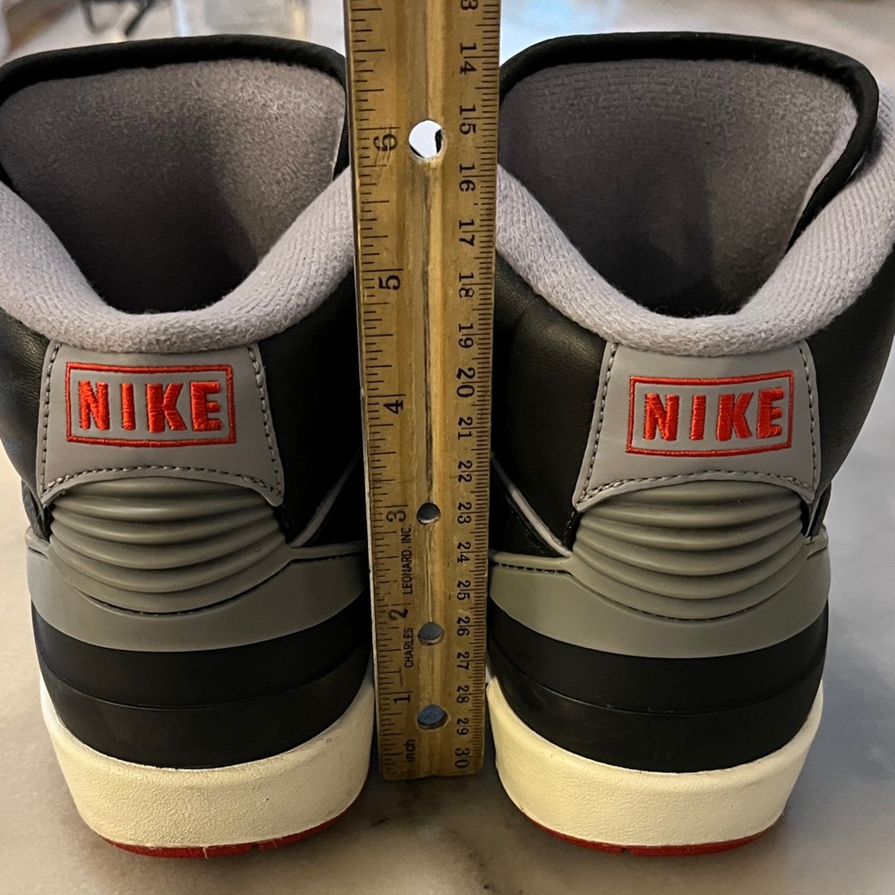 Nike Air Jordan 2 Retro Black Cement 35th Anniversary High Top Leather Sneakers - Picture 5 of 9